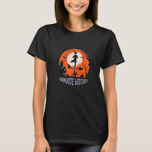 Halloween Kostüm Hexenhut Cat Moon Namaste Abbildu T-Shirt