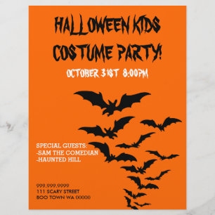 Halloween-Kostüm Kinderparty-Ankündigungsflyer Flyer