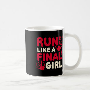 Halloween-Kostüm läuft wie ein letztes Girl-Horr Kaffeetasse