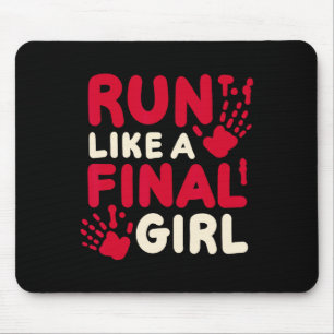 Halloween-Kostüm läuft wie ein letztes Girl-Horr Mousepad