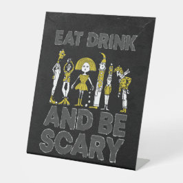 Halloween Kostüm Party Essensgetränke Beängstigend Sockelschild
