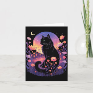 Halloween-Kostüm schwarze Katze Mystischer Katzenl Karte
