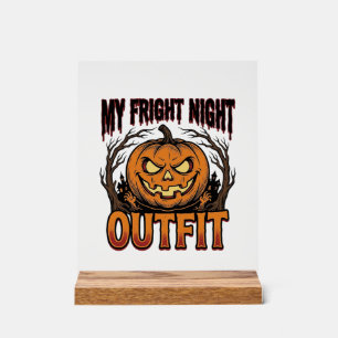 Halloween-Kostüm-Shirt Gruseliger Kürbis-Outfit_1 Acrylschild