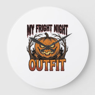 Halloween-Kostüm-Shirt Gruseliger Kürbis-Outfit_1 Große Wanduhr