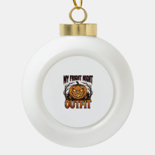 Halloween-Kostüm-Shirt Gruseliger Kürbis-Outfit_1 Keramik Kugel-Ornament