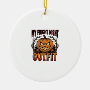 Halloween-Kostüm-Shirt Gruseliger Kürbis-Outfit_1 Keramik Ornament