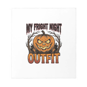 Halloween-Kostüm-Shirt Gruseliger Kürbis-Outfit_1 Notizblock