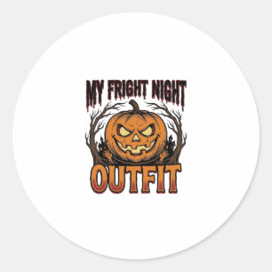 Halloween-Kostüm-Shirt Gruseliger Kürbis-Outfit_1 Runder Aufkleber