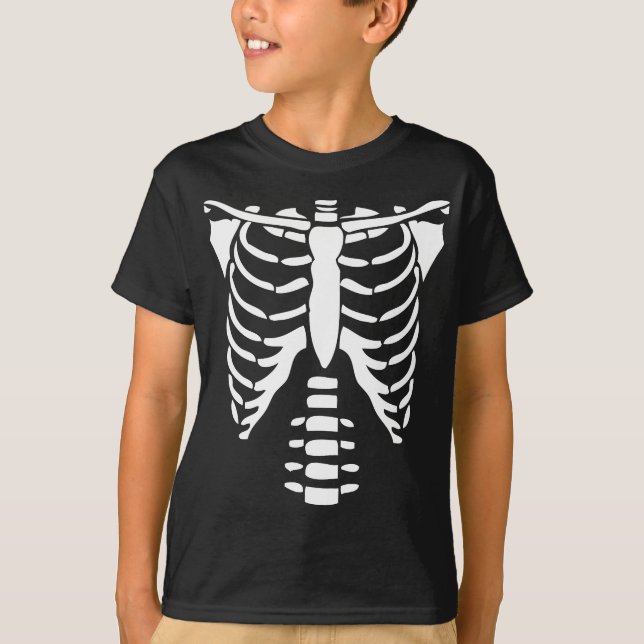 Halloween-Kostüm-Skelett-Torso T-Shirt (Vorderseite)
