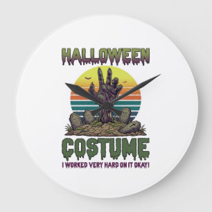 Halloween-Kostüm Zombie-Hand Friedhofs-Grabsteine Große Wanduhr