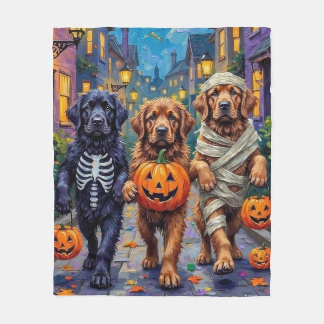 Halloween-Kostüme der Neufundländer Fleecedecke (Vorderseite)