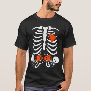 Halloween-Kostüme für schwangere Frauen Zwillinge T-Shirt