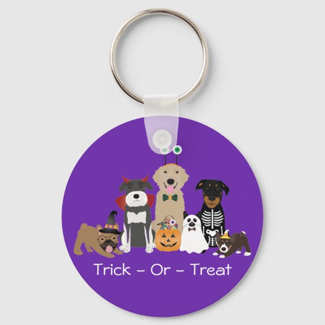 Halloween-Kostüme für Trick oder Behandlung von Ha Schlüsselanhänger (Vorderseite)