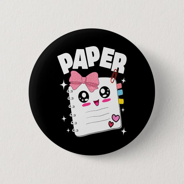 Halloween-Kostüme niedliche Rock Paper Schere Kind Button (Vorderseite)