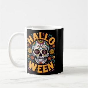 Halloween-Kostüme Totenkopf-Typografie Grafik Grus Kaffeetasse
