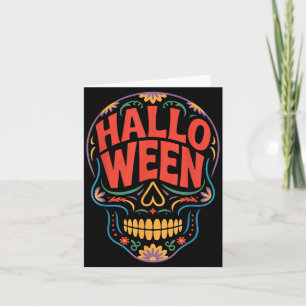 Halloween-Kostüme Totenkopf-Typografie Grafik Grus Karte
