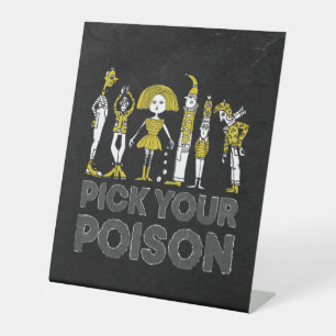 Halloween Kostümgetränke Party Pick your Poison Sockelschild
