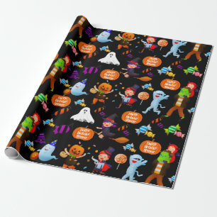 Halloween kostümiert personalisiertes geschenkpapier