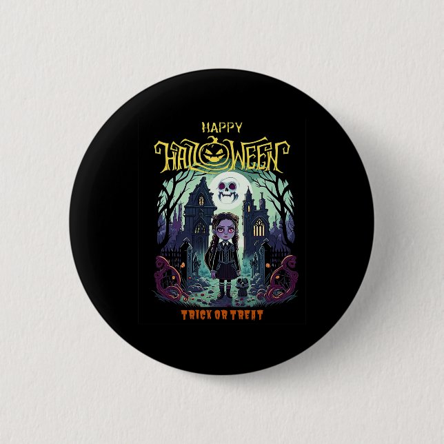 Halloween-Kostümoutfit für Kinder und Pa Button (Vorderseite)