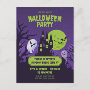 Halloween-Kostümparty-Einladung Halloween-Party Postkarte