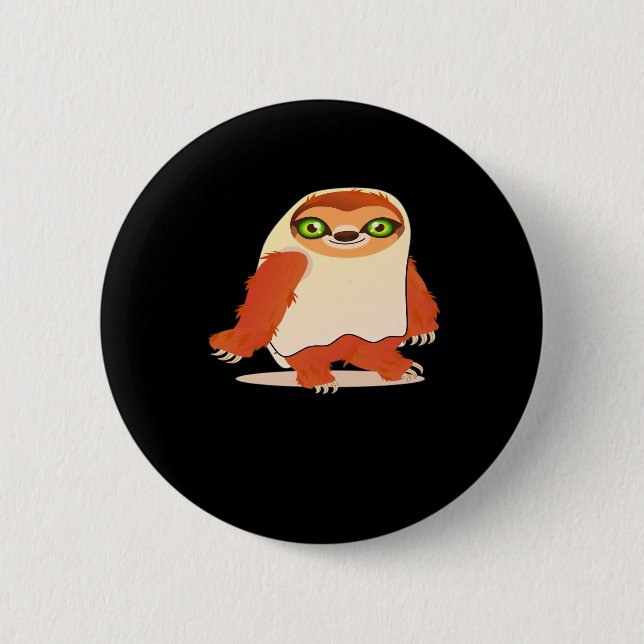 Halloween-Kostümsloth Oversifizierter T - Shirt Button (Vorderseite)