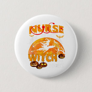 Halloween Krankenschwester bei Tag Hexe bei Nacht Button