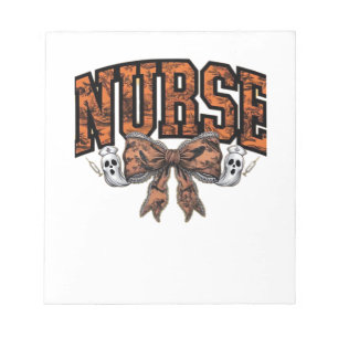 Halloween-Krankenschwester Coquette-Schleife Gruse Notizblock