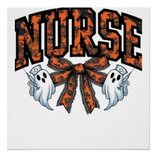 Halloween-Krankenschwester Gruseliger Koketten-Bog Poster