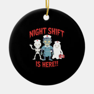 Halloween Krankenschwester Lustiger Geist Skelett Keramik Ornament