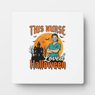 Halloween-Krankenschwester mochte Halloween Vintag Fotoplatte