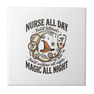 Halloween-Krankenschwester-Shirt Hexenmedizinische Fliese