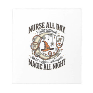 Halloween-Krankenschwester-Shirt Hexenmedizinische Notizblock