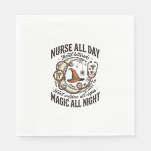 Halloween-Krankenschwester-Shirt Hexenmedizinische Serviette
