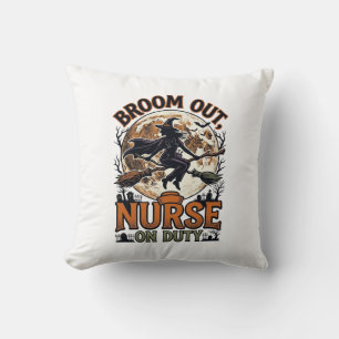 Halloween-Krankenschwester-Shirt Lustiges Hexenbes Kissen