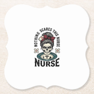 Halloween-Krankenschwester-Shirt Vintage-Totenkopf Untersetzer