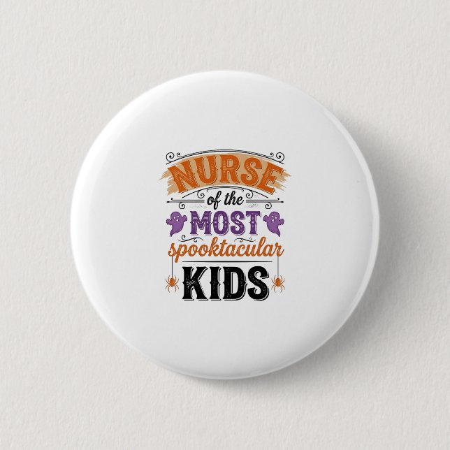 Halloween-Krankenschwester Spooktacular Kinder Vin Button (Vorderseite)