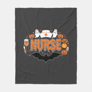 Halloween-Krankenschwester tropfender Kürbis-Geist Fleecedecke