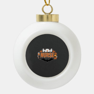 Halloween-Krankenschwester tropfender Kürbis-Geist Keramik Kugel-Ornament