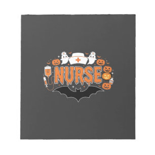 Halloween-Krankenschwester tropfender Kürbis-Geist Notizblock
