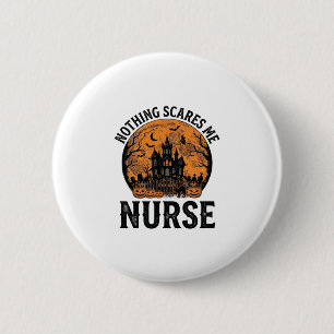 Halloween-Krankenschwester Vintage Gruseliger Mond Button