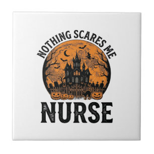 Halloween-Krankenschwester Vintage Gruseliger Mond Fliese