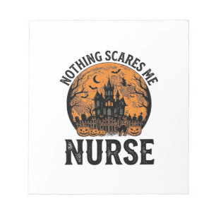 Halloween-Krankenschwester Vintage Gruseliger Mond Notizblock