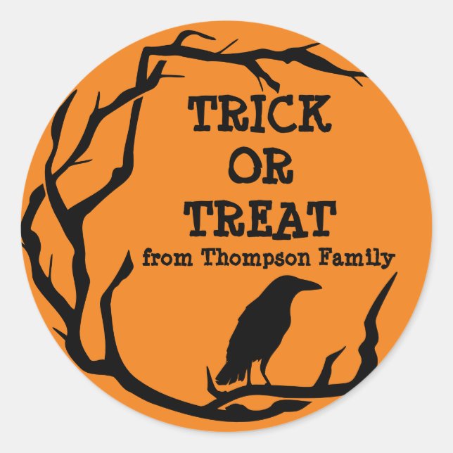 Halloween-Kranz-Trick oder Treat Classic-Runde Runder Aufkleber (Vorderseite)
