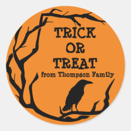 Halloween-Kranz-Trick oder Treat Classic-Runde Runder Aufkleber