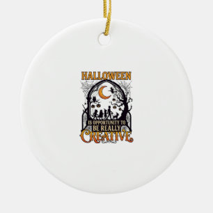 Halloween Kreative Kinder Silhouette Halbmond W Keramik Ornament