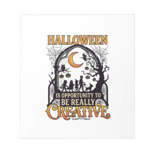 Halloween Kreative Kinder Silhouette Halbmond W Notizblock