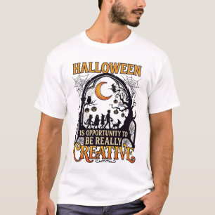 Halloween Kreative Kinder Silhouette Halbmond W T-Shirt