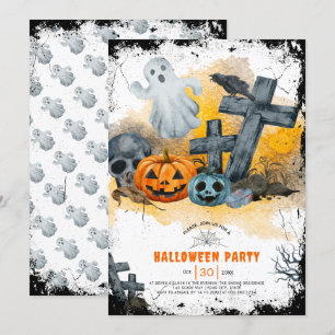 Halloween-Kreuze und Geisterkreuz-Party Einladung