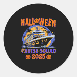 Halloween Kreuzfahrt Squad 2025 Gruseliger Kürbis Runder Aufkleber