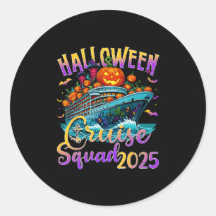 Halloween Kreuzfahrt Team 2025 Urlaub passende Fam Runder Aufkleber